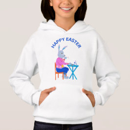 Happy Easter Tea Bunny Kinder Hoodie