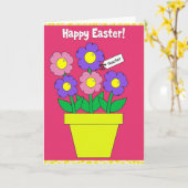 Happy Easter Teacher Flower Card Kaart (Gele Bloem)