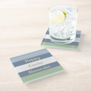  Happy Easter-tekst Glazen Onderzetter