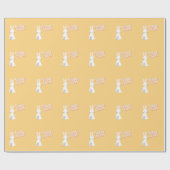 Happy Easter-tekst met bunny oranje Cadeaupapier (Vlak)