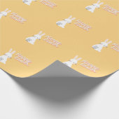 Happy Easter-tekst met bunny oranje Cadeaupapier (Hoek)