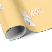 Happy Easter-tekst met bunny oranje Cadeaupapier (Rol Hoek)