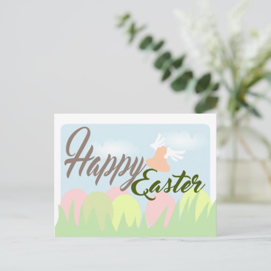 Happy Easter Tender Pastel Colors postcard Feestdagenkaart (Staand voorkant)