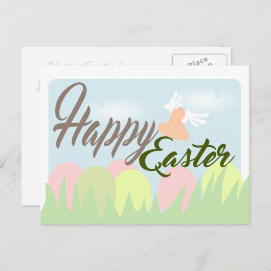 Happy Easter Tender Pastel Colors postcard Feestdagenkaart (Voorkant / Achterkant)