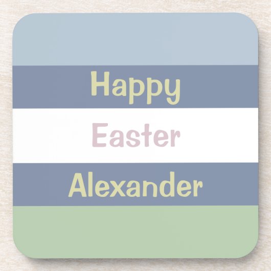 Happy Easter Text Beverage Coaster Bier Onderzetter (Voorkant)