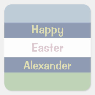  Happy Easter Text Beverage Coaster Vierkante Sticker