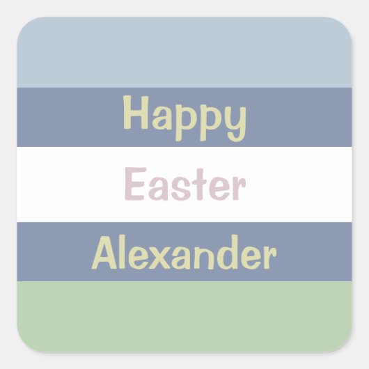 Happy Easter Text Beverage Coaster Vierkante Sticker (Voorkant)