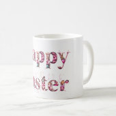Happy Easter Text Bunnies Easter Eggs Koffiemok (Voorkant rechts)