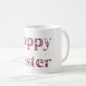Happy Easter Text Bunnies Easter Eggs Koffiemok (Voorkant rechts)