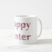 Happy Easter Text Bunnies Easter Eggs Koffiemok (Voorkant rechts)