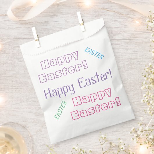 Happy Easter Theme Pastel Typografie Set van 50 Bedankzakje (Geknipt)