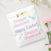 Happy Easter Theme Pastel Typografie Set van 50 Bedankzakje (Gezegeld)