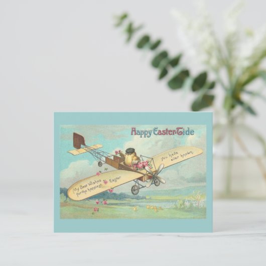 Happy Easter-Tide Fine  Chick Pilot Feestdagenkaart (Staand voorkant)
