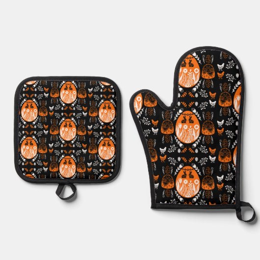 Happy Easter Time Holiday Gift Ovenwant & Pannenlap Set (Voorkant)