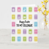 Happy Easter To My Colleague Card Kaart (Gele Bloem)