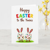 Happy Easter To The Twins Card Kaart (Gele Bloem)