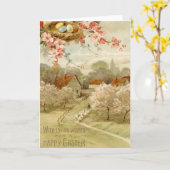 Happy Easter  Town Nest Wenskaart Kaart (Gele Bloem)