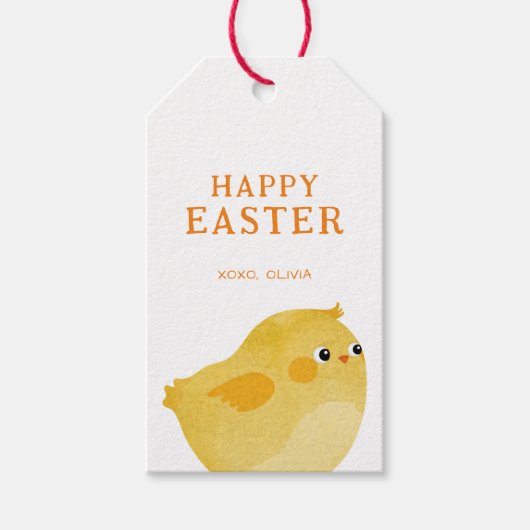 Happy Easter Treat met Little Chicken in Yellow Cadeaulabel (Voorkant)