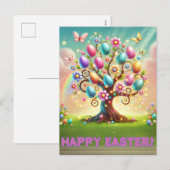 Happy Easter Tree Holiday Briefkaart (Voorkant / Achterkant)