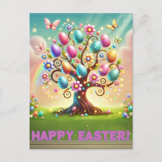 Happy Easter Tree Kaart (Voorkant)
