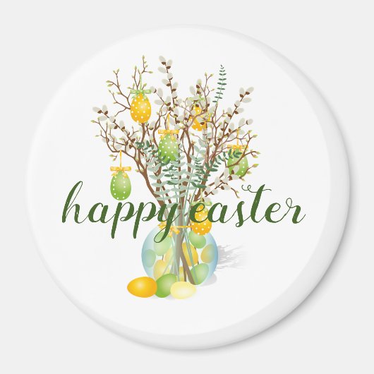 Happy Easter Tree, schattig Classic Round Magnet (Voorkant)