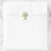 Happy Easter Tree, schattig Classic Round Sticker (Tas)