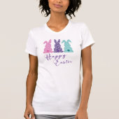 Happy Easter: Trio van kantkonijnen T-shirt (Voorkant)