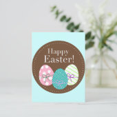 Happy Easter Triple Eggs Feestdagenkaart (Staand voorkant)