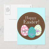 Happy Easter Triple Eggs Feestdagenkaart (Voorkant / Achterkant)