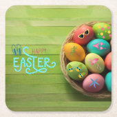 Happy Easter Tropical Beach Coastal Home Decor Kartonnen Onderzetters (Voorkant)