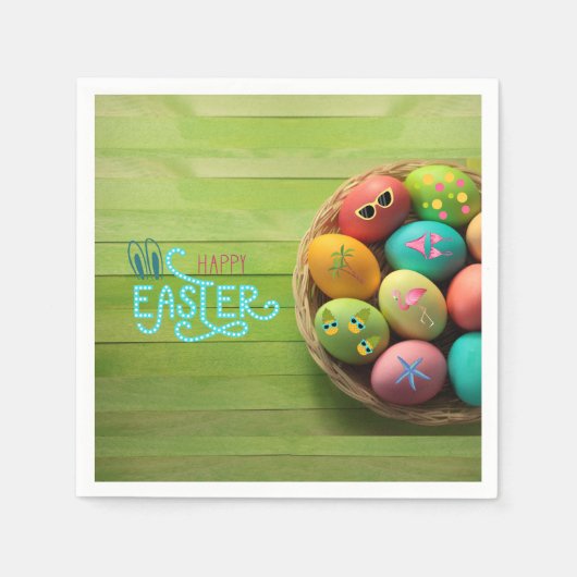 Happy Easter Tropical Beach Coastal Home Decor Servet (Voorkant)