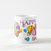 Happy Easter Truck Rabbit met Eggs gepersonaliseer Koffiemok (Center)