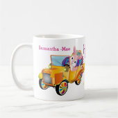 Happy Easter Truck Rabbit met Eggs gepersonaliseer Koffiemok (Links)