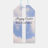 Happy Easter Trust in God Blue en White Cadeaulabel (Achterkant)