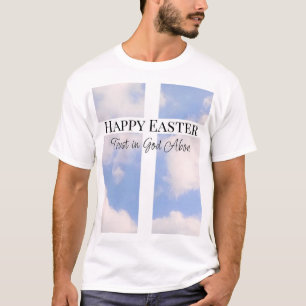 Happy Easter Trust in God Blue en White T-Shirt