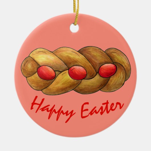 Happy Easter Tsoureki Grieks Armeens Holiday Bread Keramisch Ornament (Voorkant)