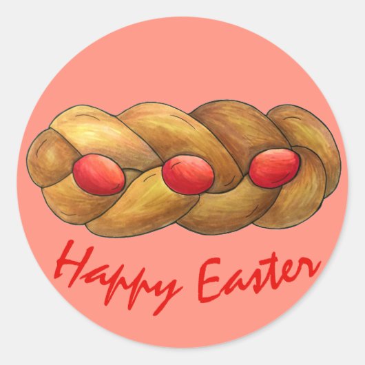 Happy Easter Tsoureki Grieks Armeens Holiday Bread Ronde Sticker (Voorkant)