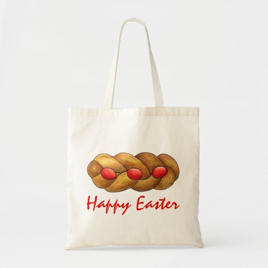 Happy Easter Tsoureki Grieks Armeens Holiday Bread Tote Bag (Voorkant)