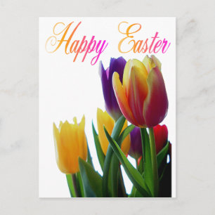 Happy Easter Tulips Wenskaarten Feestdagenkaart