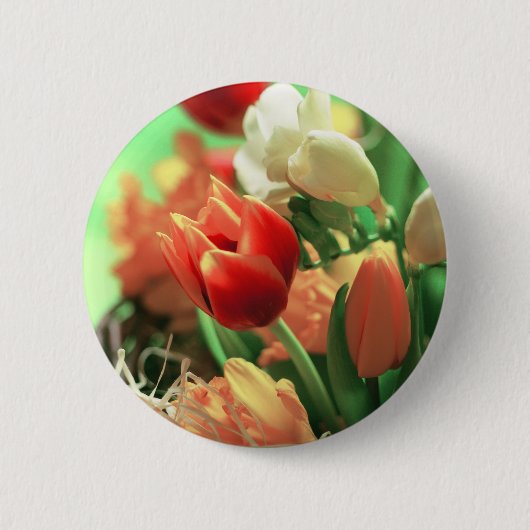 Happy Easter Tulis Ronde Button 5,7 Cm (Voorkant)
