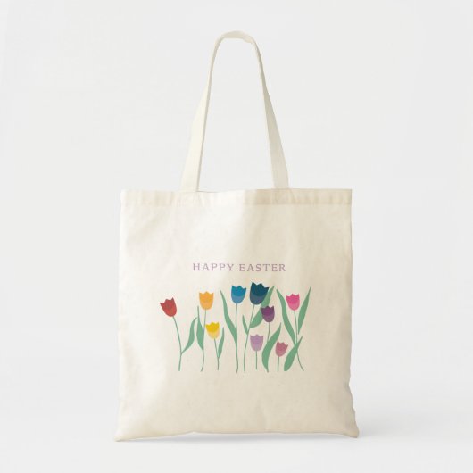 Happy Easter Tulis Tote Bag (Voorkant)