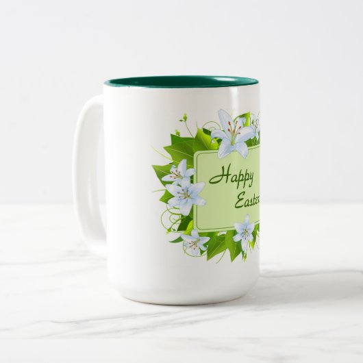 Happy Easter Tweekleurige Koffiemok (Voorkant links)