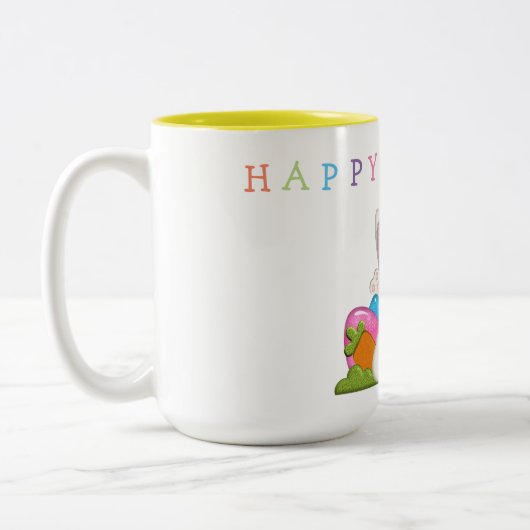 Happy Easter Tweekleurige Koffiemok (Links)