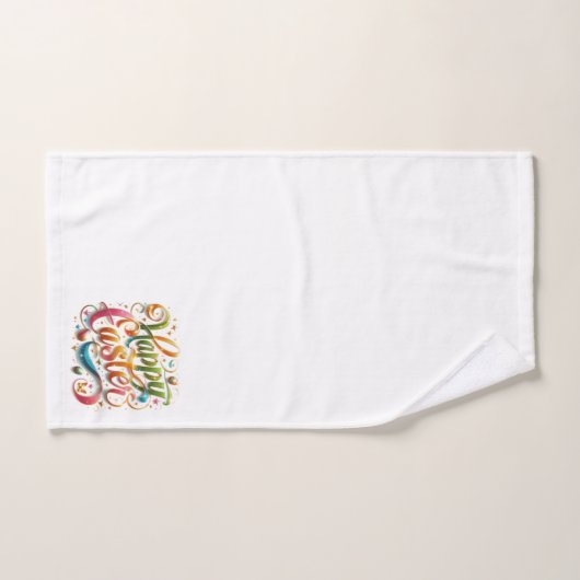 Happy Easter Typografie Bad Handdoek (Handdoek)