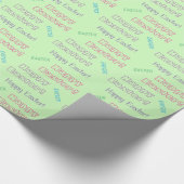 Happy Easter Typography Easter Threaded Gift Cadeaupapier (Hoek)