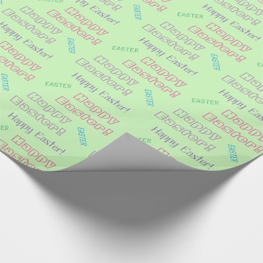 Happy Easter Typography Easter Threaded Gift Cadeaupapier (Hoek)