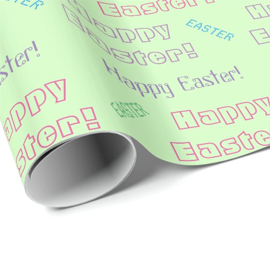 Happy Easter Typography Easter Threaded Gift Cadeaupapier (Rol Hoek)