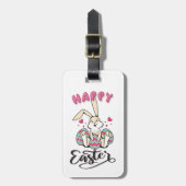 Happy Easter uit de mooie paashaas Bagagelabel (Voorkant verticaal)