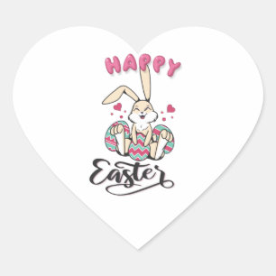Happy Easter uit de mooie paashaas Hart Sticker