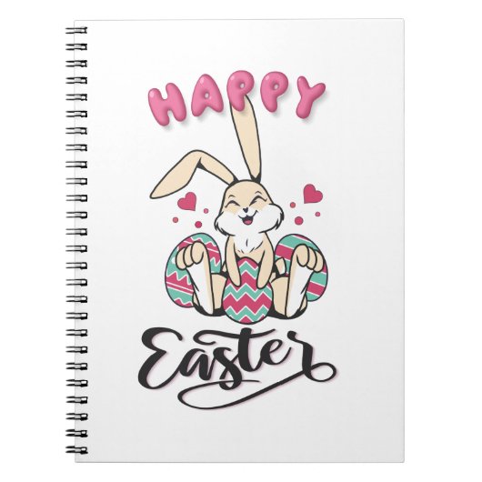 Happy Easter uit de mooie paashaas Notitieboek (Voorkant)